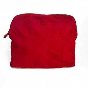 Hermes Red Canvas Pochette